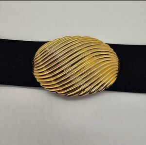 Vintage Navy Blue Stretch Goldtone Day Lor Cinch Belt M